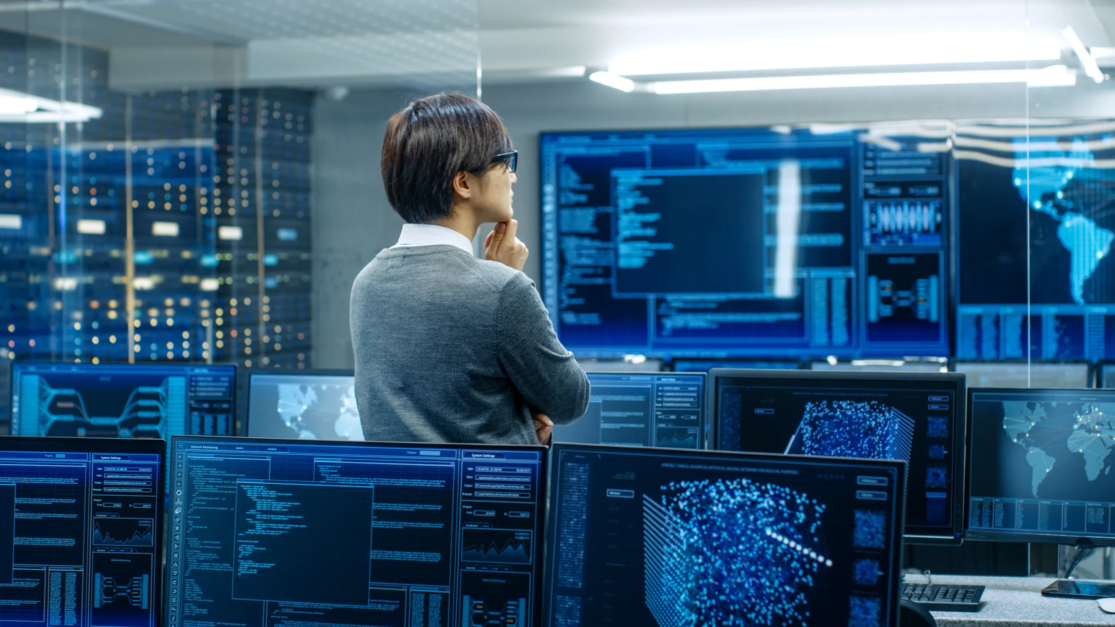 Person Analyzing Data