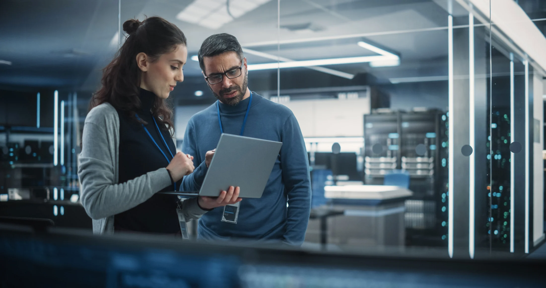 Datacom technology professionals supporting a business