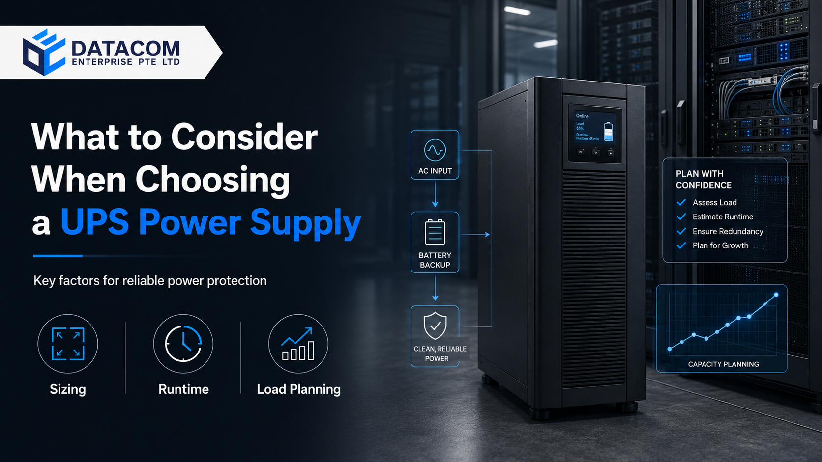 Data center UPS power supply overview.
