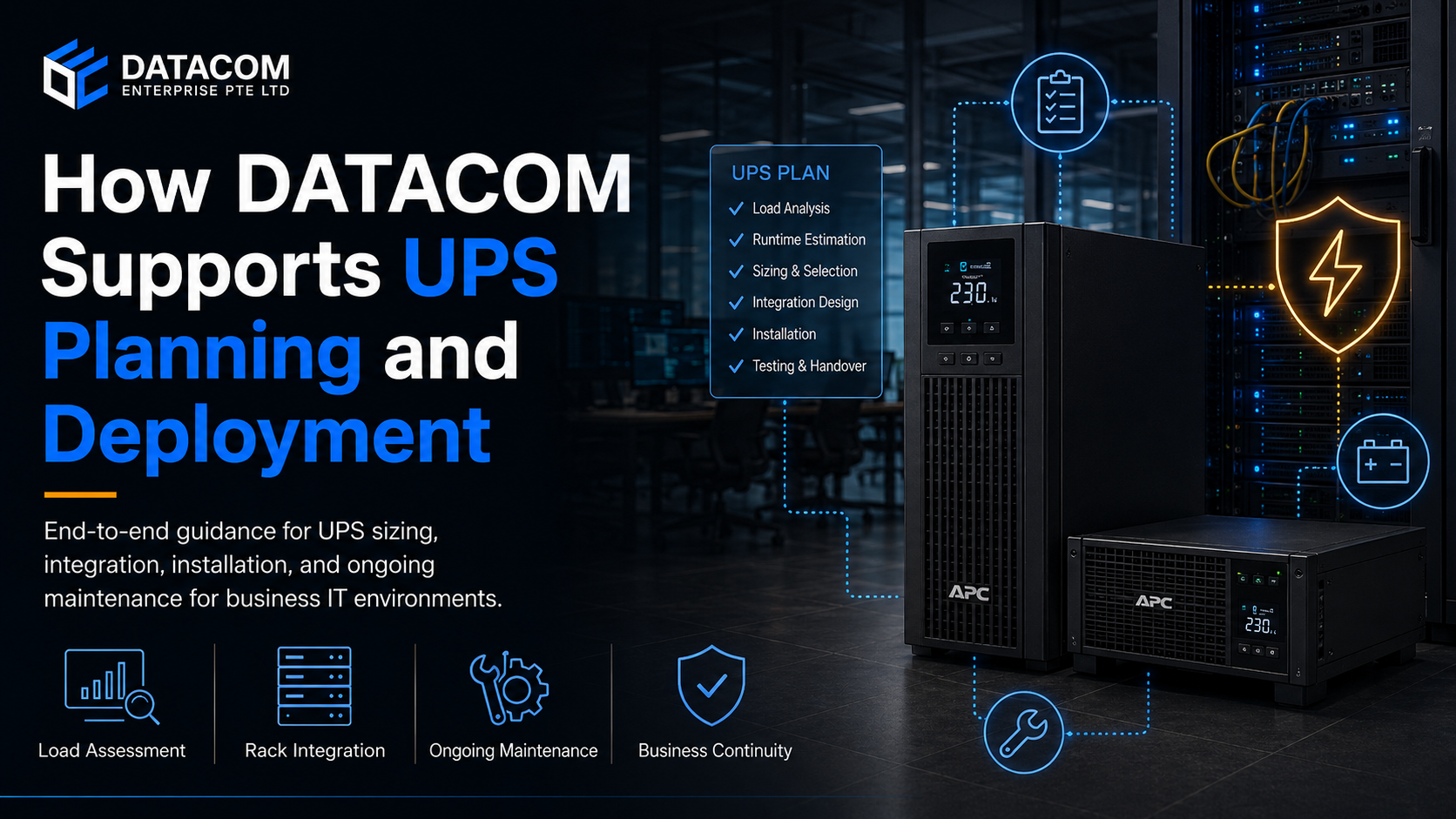 DATACOM UPS planning and deployment showcase
